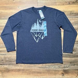 Eddie Bauer NEW Long Sleeve Shirt Large Heather Blue